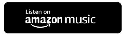 Black rectangular button with the text "Listen on amazon music" and the Amazon logo on the left side.